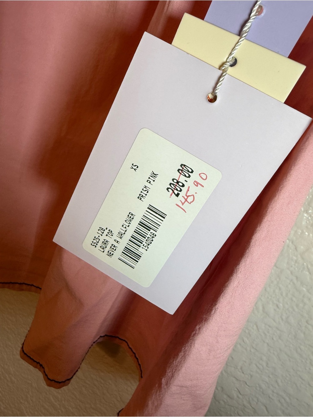 Wallflower Light Pink Split-Neck Peasant Blouse - Picture 7 of 7